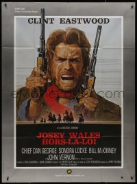 9b1637 OUTLAW JOSEY WALES French 1p 1976 Clint Eastwood is an army of one, cool double-fisted art!