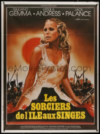 9b1688 SAFARI EXPRESS French 1p 1979 different art of sexy Ursula Andress w/African natives, rare!