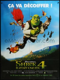 9b1711 SHREK FOREVER AFTER French 1p 2010 great image of animated cast flying in mid-air!