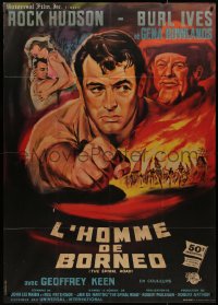 9b1727 SPIRAL ROAD French 1p 1962 cool different art of Rock Hudson, Gena Rowlands & Burl Ives!
