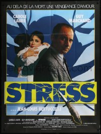 9b1736 STRESS French 1p 1984 great image of Carole Laure & Guy Marchand + switchblade!