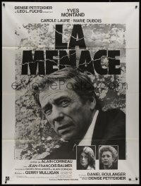 9b1748 THREAT French 1p 1977 super close image of Yves Montand, Carole Laure, Marie Dubois, rare!