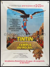 9b1753 TINTIN & THE TEMPLE OF THE SUN white style French 1p 1969 Tintin et le temple du soleil