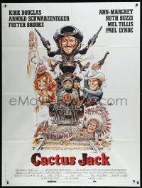 9b1773 VILLAIN French 1p 1979 Jack Davis art of Schwarzenegger, Ann-Margret & Douglas, Cactus Jack!