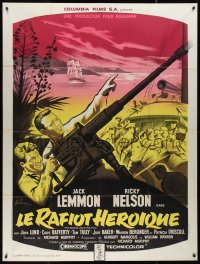 9b1776 WACKIEST SHIP IN THE ARMY French 1p R1960s art of Jack Lemmon & Ricky Nelson in World War II!