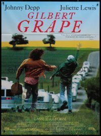 9b1786 WHAT'S EATING GILBERT GRAPE French 1p 1994 Johnny Depp chasing Leonardo DiCaprio, different!