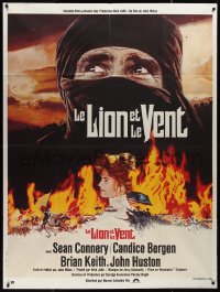 9b1789 WIND & THE LION French 1p 1975 art of Sean Connery & Candice Bergen, directed by John Milius!