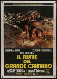 9b0695 ALLIGATORS Italian 1p 1979 Barbara Bach & Cassinelli attackde by huge wacky monster!
