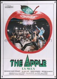 9b0706 APPLE Italian 1p 1981 the power of rock, the magic of space, cool rock concert image, rare!