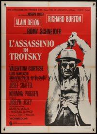 9b0710 ASSASSINATION OF TROTSKY Italian 1p 1972 great different image of Alain Delon, Joseph Losey!