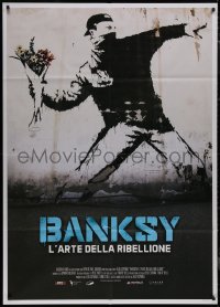 9b0719 BANKSY & THE RISE OF OUTLAW ART Italian 1p 2020 great art of rioter throwing flowers!