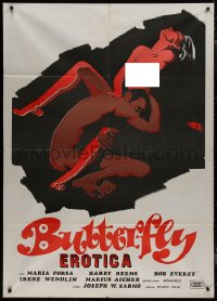 9b0758 BUTTERFLIES Italian 1p 1975 Joseph Sarno, completely different art of naked couple!