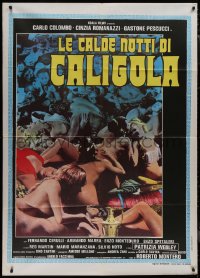 9b0764 CALIGULA'S HOT NIGHTS Italian 1p 1977 wild photo montage of sexy orgy, very rare!