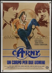 9b0772 CARNY Italian 1p 1981 completely different art of topless Jodie Foster, Robertson, Busey!