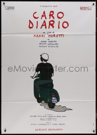 9b0773 CARO DIARIO Italian 1p R2020 Nanni Moretti, cool artwork of man on moped!