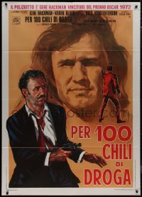 9b0786 CISCO PIKE Italian 1p 1972 cool different art of Gene Hackman with gun & Kris Kristofferson!