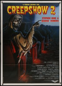 9b0798 CREEPSHOW 2 Italian 1p 1987 Tom Savini, great Winters artwork of skeleton guy in theater!
