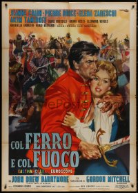 9b0803 DAGGERS OF BLOOD Italian 1p 1962 Col ferro e col fuoco, Ciriello art of Crain & Barrymore!
