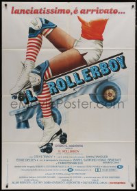 9b0824 DESPERATE MOVES Italian 1p 1980 The Rollerboy, sexy roller skating art of female legs, rare!