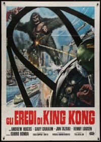 9b0825 DESTROY ALL MONSTERS Italian 1p R1977 different art of King Kong seen from airplane cockpit!