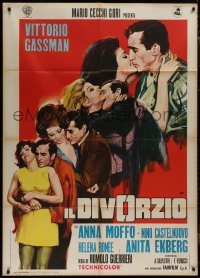 9b0839 DIVORCE Italian 1p 1970 Symeoni art of Vittorio Gassman & his many lady lovers, ultra rare!