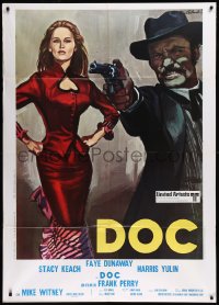 9b0841 DOC Italian 1p 1972 different Colizzi artwork of Faye Dunaway & Stacy Keach with gun, rare!