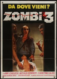 9b0845 DON'T OPEN THE WINDOW Italian 1p R1970s gruesome image of zombies feasting on woman's chest!
