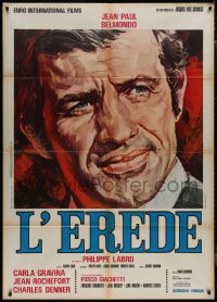 9b0864 EXTERMINATOR Italian 1p 1973 L'Heritier, super close headshot art of Jean Paul Belmondo!
