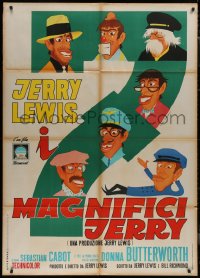 9b0868 FAMILY JEWELS Italian 1p 1965 great Timperi art of wacky Jerry Lewis in 7 different roles!