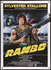 9b0881 FIRST BLOOD Italian 1p 1982 best different Casaro art of Sylvester Stallone as John Rambo!