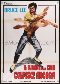 9b0884 FISTS OF FURY Italian 1p R1980s best artwork of Bruce Lee in action by Averado Ciriello!