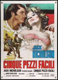 9b0885 FIVE EASY PIECES Italian 1p R1977 different art of Jack Nicholson & Karen Black, Bob Rafelson!