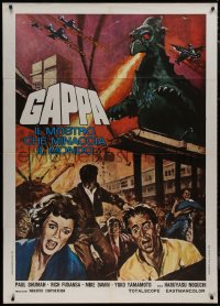 9b0902 GAPPA, THE TRIPHIBIAN MONSTER Italian 1p R1970s Daikyoju Gappa, different rubbery monster art!