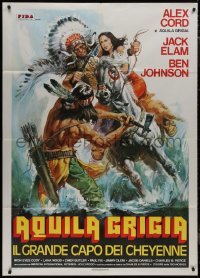 9b0911 GRAYEAGLE Italian 1p 1978 great different art of Native American Indian Alex Cord fighting!