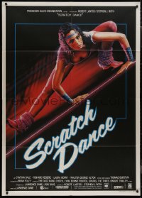 9b0924 HEAVENLY BODIES Italian 1p 1985 sexy girl workout pose, re-titled Scratch Dance, Sciotti art!