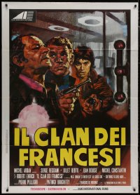 9b0927 HELL BELOW Italian 1p 1973 Iaia art of Serge Reggiani & gangsters with guns, Les Caides!
