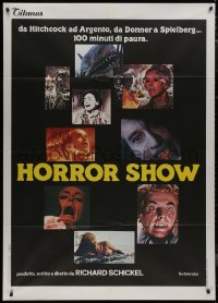 9b0939 HORROR SHOW Italian 1p 1980 montage w/Christopher Lee, Joan Crawford, Lanchester, Jaws +more!