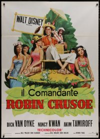 9b1024 LT. ROBIN CRUSOE, U.S.N. Italian 1p 1966 Disney, art of Dick Van Dyke, Nancy Kwan & girls!