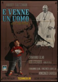 9b1031 MAN NAMED JOHN Italian 1p 1965 Ermanno Olmi's E venne un uomo, art of Rod Steiger, rare!