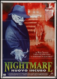 9b1062 NEW NIGHTMARE Italian 1p 1995 great different image of Robert Englund as Freddy Kruger, rare!