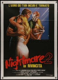 9b1069 NIGHTMARE ON ELM STREET 2 Italian 1p 1986 creepy horror artwork with monster in mirror!