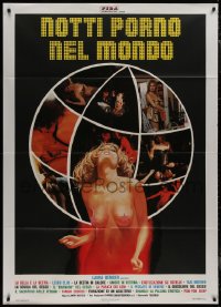9b1072 NOTTI PORNO NEL MONDO Italian 1p 1977 Laura Gemser hosted, super sexy artwork of naked woman!