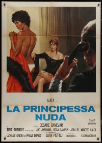 9b1074 NUDE PRINCESS Italian 1p 1976 great sexy art of nearly naked Ajita Wilson & Tina Aumont!