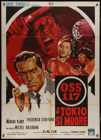 9b1087 OSS 117 TERROR IN TOKYO Italian 1p 1967 Frederick Stafford, De Seta art of spies, rare!