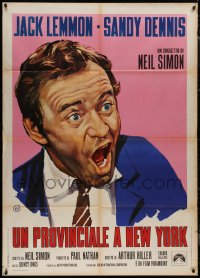 9b1089 OUT-OF-TOWNERS Italian 1p 1970 different Brini art of Jack Lemmon, written by Neil Simon!