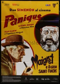 9b1094 PANIC /MAIGRET & THE ST. FIACRE CASE Italian 1p 2019 art of Jean Gabin & Michel Simon, Georges Simenon double-bill!