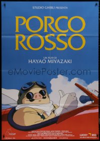 9b1110 PORCO ROSSO Italian 1p 2010 Hayao Miyazaki anime, great cartoon image of pig in airplane!