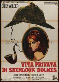 9b1120 PRIVATE LIFE OF SHERLOCK HOLMES Italian 1p 1971 Billy Wilder, cool different detective art!