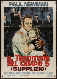 9b1129 RACK Italian 1p R1960s different Symeoni art of Paul Newman holding Anne Francis!