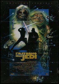 9b1136 RETURN OF THE JEDI advance Italian 1p R1997 George Lucas classic, Drew Struzan montage art!